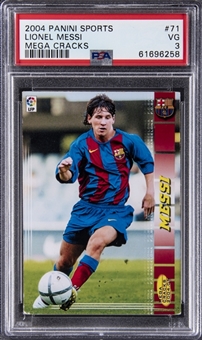 2004-05 Panini Megacracks #71BIS Lionel Messi Rookie Card - PSA VG 3